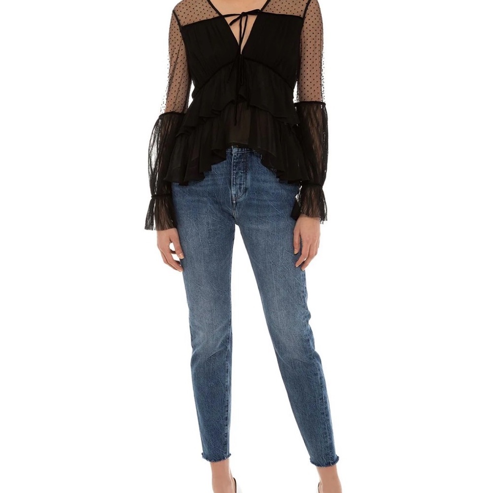 Helmut Mesh Crinkle Blouse